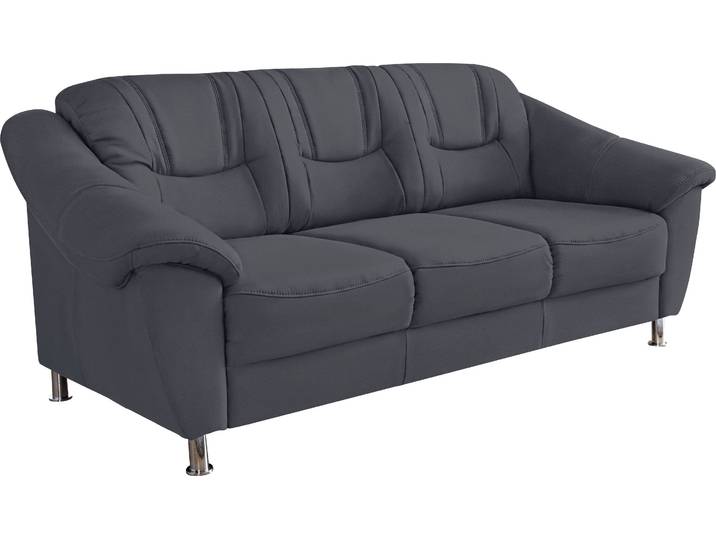 3-Sitzer SIT & MORE Salsa, B: 202 cm, Federkern, komfortable Sitzhöhe 45 cm , grau (dunkelgrau), B:202cm H:86cm T:90cm, Luxus-Microfaser ALTARA NUBUCK (100% Polyester) / Struktur (90% Polyester, 10% Polyamid);Luxus-Microfaser ALTARA NUBUCK (100% Polyester) / Struktur fein (100% Polyester), Sofas, 3-Sitzer, Frei im Raum stellbar, 110 kg je Sitzplatz, zeitloses Design