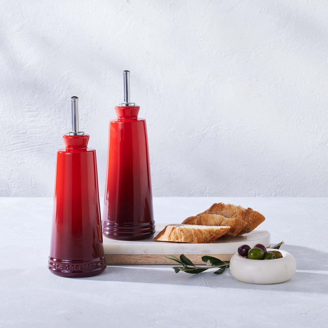 Le Creuset Stoneware Oil & Vinegar Set Cerise 300ml