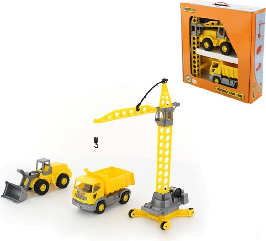 Wader Quality Toys bouwspeelset met kieper, wiellader en kraan
