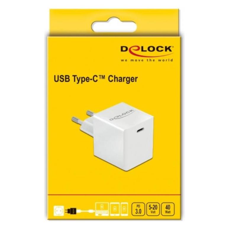 Delock USB-Wandladegerät 41446 USB-C PD 3.0, 40 W (40 W, 1 Port) (41446)