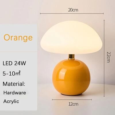 Uplifted Finds Modern USB Socket Decorative Table Lamp With Dimmable Ambient Lighting orange