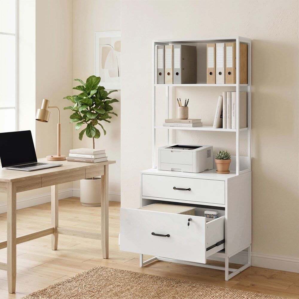 Homcom Mueble archivador 70x40x157 cm blanco