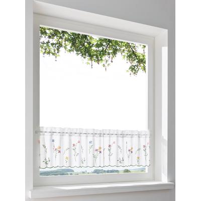 Querbehang HEINE HOME Gr. 5, bunt (weiß, bunt), B:120cm H:60cm, Polyester, Gardinen