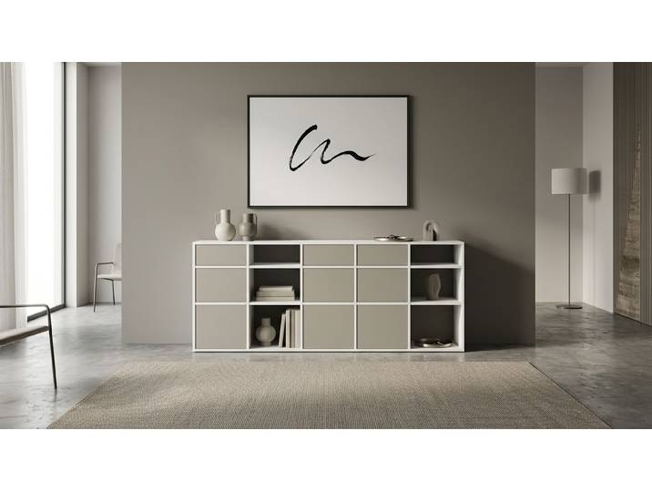 Breites Sideboard - Als Kommode o. Wohnschrank mit vielen Optionen MDF Beschichtet MDF Weiß matt