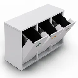 Klarstein Ordnungshüter 3 Mülleimer 45 Liter 3 Eimer Recycling Wandinstallation Weiß