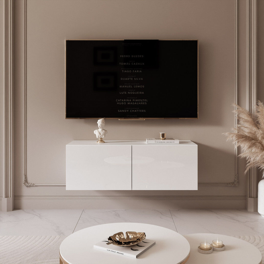 Metro TV-Lowboard TV-Unit ANGEL White Gloss 36cm H x 100cm L x 40cm W