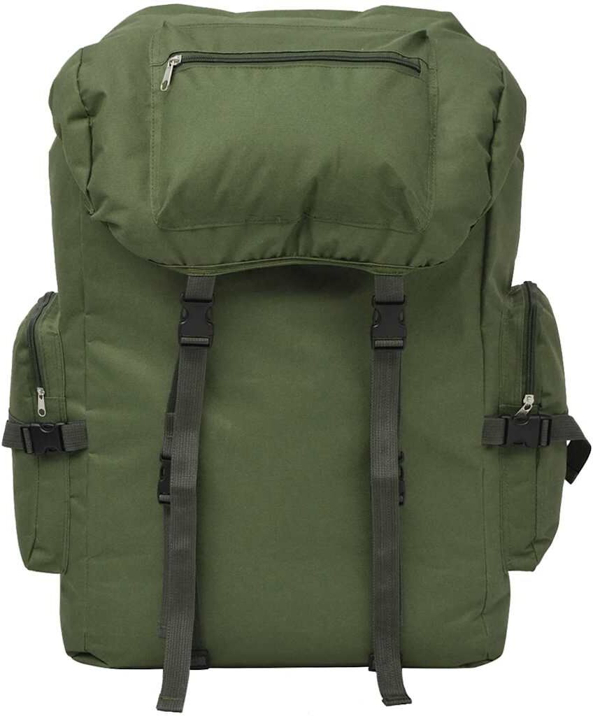 vidaXL Sac à dos en style d'armée 65 L Vert