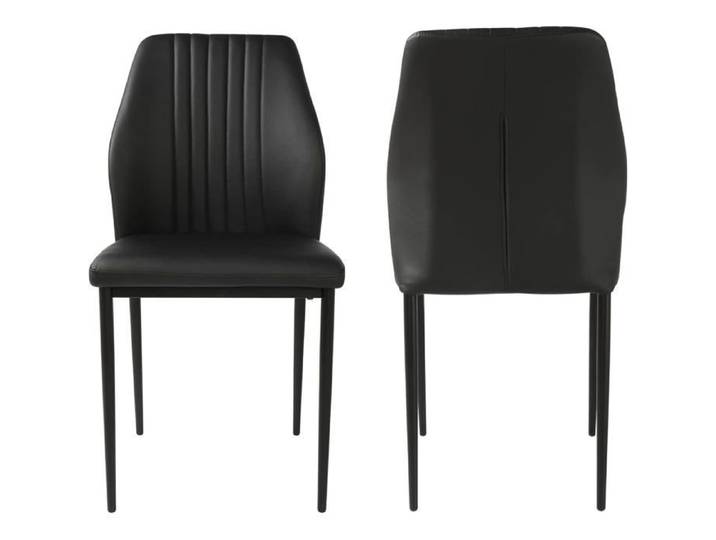JIEXI Chaises de salle à manger modernes avec pieds métalliques et cuir PU lot de 2