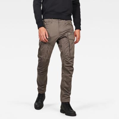 Cargohose G-STAR "Rovic Zip 3D Tapered Pant", Herren, Gr. 33, Länge 36, grau, Web, Obermaterial: 97% Baumwolle, 3% Elasthan, unifarben, normal lang, Hosen Cargohose, Tapered Fit