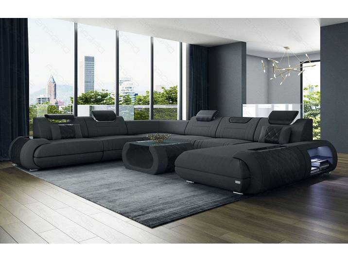 XXL Stoff Wohnlandschaft Rimini U-Form