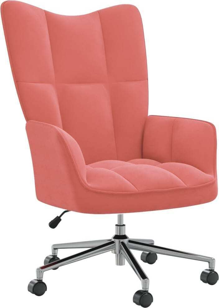De Living Store modern relaxfauteuil voor volwassenen, roze fluweel
