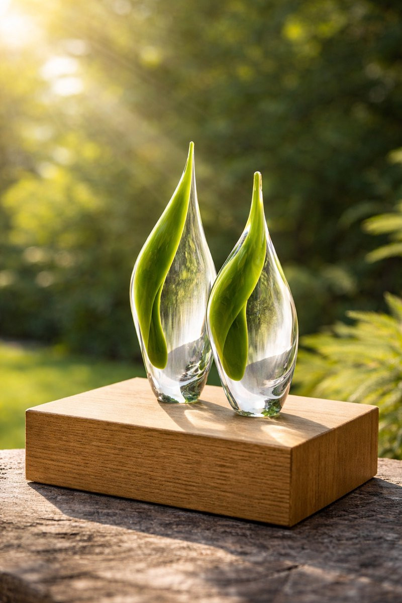 Kristalglas Leerdam Lentegloed Kristallen Duo Groen