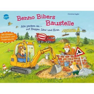 Benno Bibers Baustelle. Alle packen an, mit Bagger, LKW und Kran, Gebundene Ausgabe von Christine Kugler, Arena, 978-3-401-71019-8