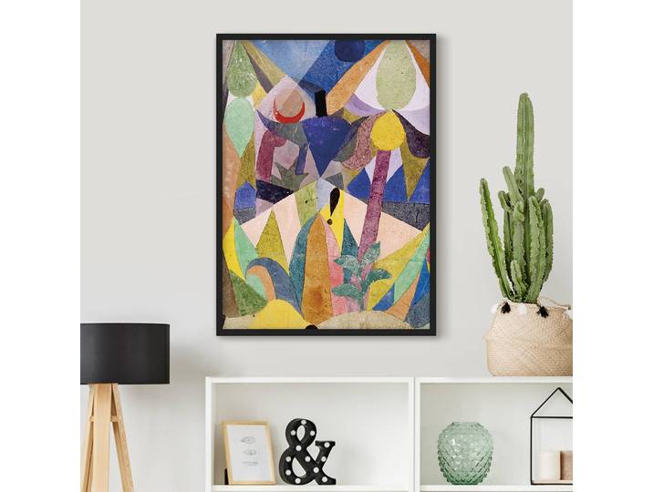 Tableau Paul Klee, Paysage des tropiques Papier Cadre : placage en bois véritable Pin Multicolore 70 x 100cm