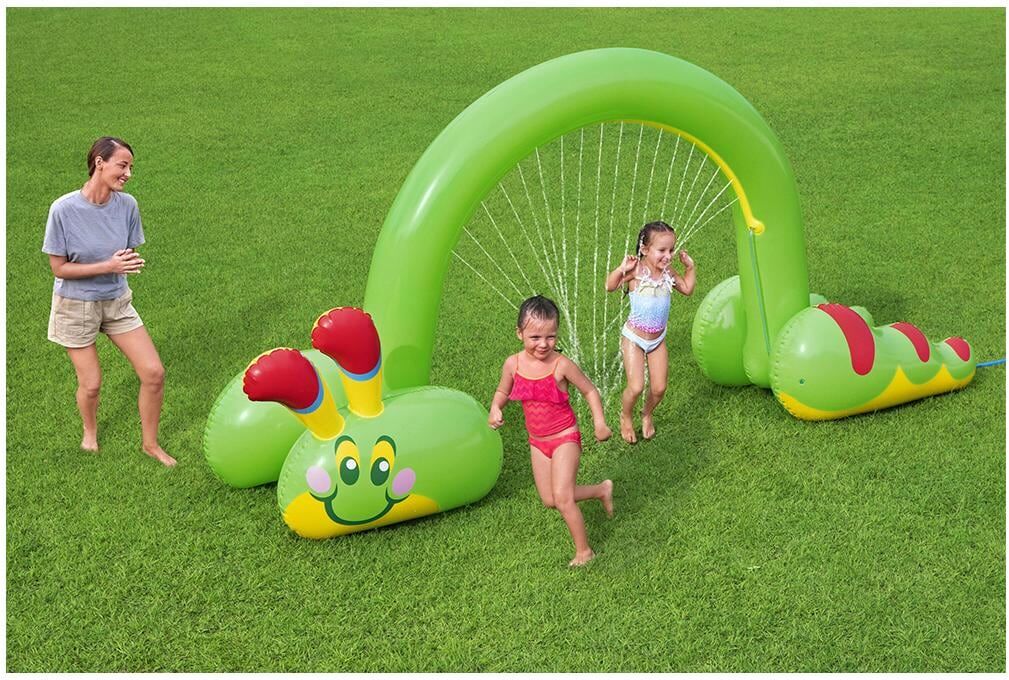 Spiel-Wassersprenkler BESTWAY "Jumbo Caterpillar 338 x 110 x 188 cm", grün, PVC, Wasserspielzeuge, Spiel-Wassersprenkler grün Einheitsgröße