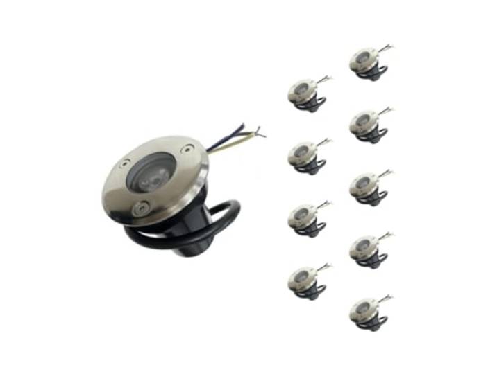 Spot Extérieur Encastrable LED IP65 220V Sol 3W 45° - Pack de 10 - Blanc Froid 6000K - 8000K - SILAMP