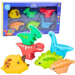 Badespielzeug-Set Gummi-Dinosaurier Bunt 6-teilig