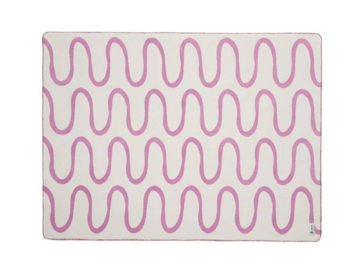 Plaid coton 200 x 150 cm lilac fluff & cream beige.