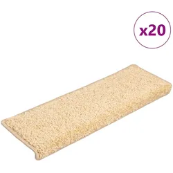 vidaXL Stufenmatten 20 Stk. 65x21x4 cm Creme Rechteckiger Rand