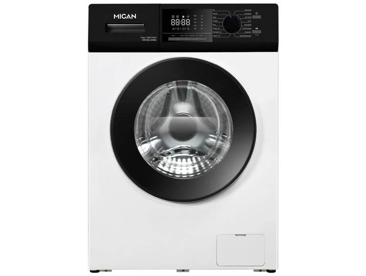 Mican Waschmaschine, Weiss, Metall, Kunststoff, Glas, Keramik, 59.5x85x52 cm, Aquastop, LED-Anzeigen, Überlaufschutz, Unwuchtkontrolle, Elektrogeräte, Haushaltsgeräte, Waschmaschinen