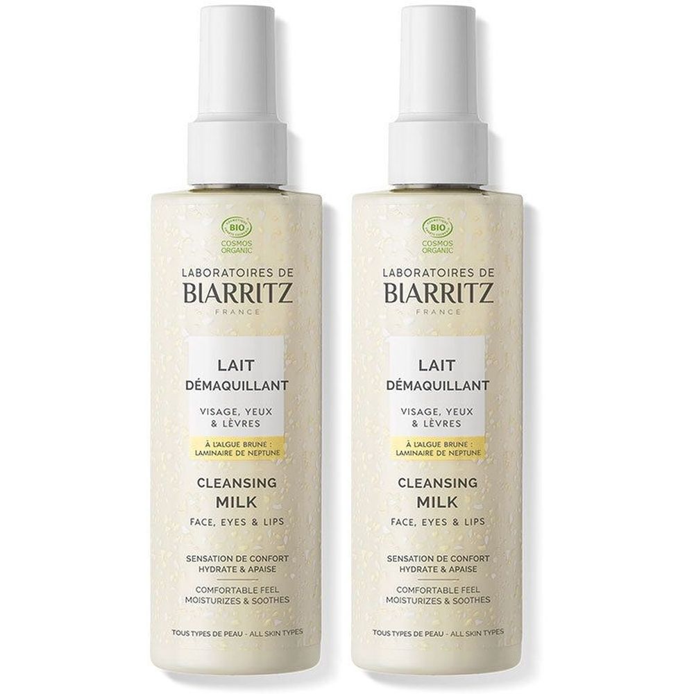 Laboratoires DE Biarritz Lait Démaquillant - démaquillant bio. fl 200 ml x2 2x200 Milch