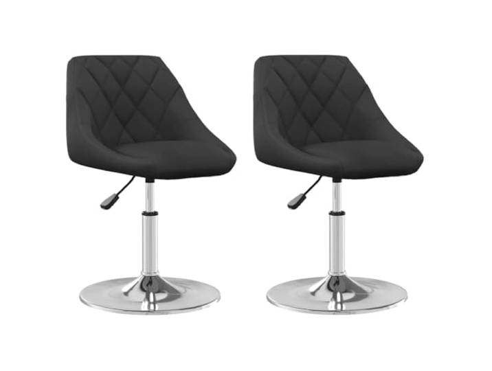 NKOPPFG Esszimmerstühle 2 STK Drehbar Schwarz Samt Drehbare Esszimmerstühle,2 Stk,schwarzer Samtbezug,verchromtes Stahlgestell,Gasdruckfeder,höhenverstellbar,360 Grad drehbar