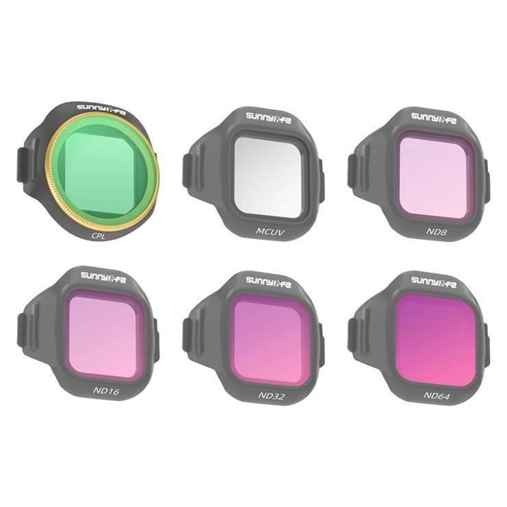 Sunnylife Set of 6 MCUV + CPL + ND8 + ND16 + ND32 + ND64 filters for MINI 5 Pro (Drohnen Filter, DJI Mini 5 Pro) (N5P-FI099)