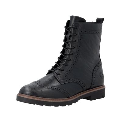 Schnürstiefelette REMONTE "Remonte Stiefelette Glattleder", Damen, Gr. 39, schwarz, Glattleder, Schuhe Schnürstiefelette
