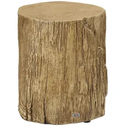 STILVORA Beistelltisch Holzstammoptik 37x37x43 cm Naturholz wetterfest mit Nivellierfüßen, Beton Tisch als Sofa und Bett Beisteller für innen und außen