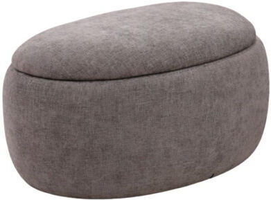 17 Stories Taranika Soft Touch Fabric Small Storage Ottoman Stone 37cm H X 66cm W X 49cm D