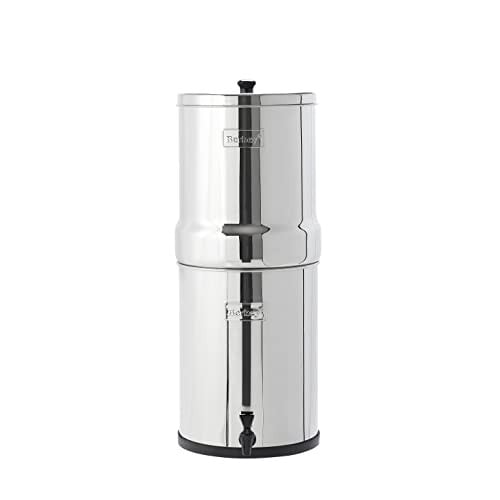 Imperial Berkey Gravity-Fed roestvrijstalen aanrecht waterfiltersysteem 4,5 gallon met 2 zwarte Berkey Elements BB9-2 filters
