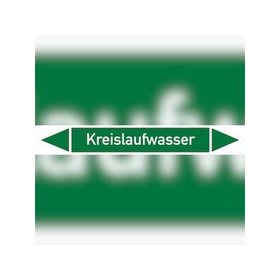 Rohrleitungskennzeichen Kreislaufwasser - 270x37 mm Folie selbstklebend