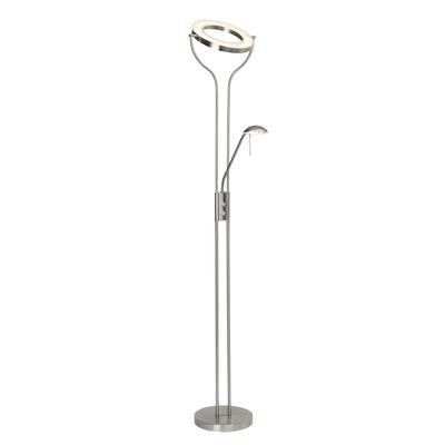 BRILLIANT Deckenfluter "Demian", grau (eisen, chrom), 1, H: 191cm, 1 Stk., Leuchten, LED Stehlampe Lesearm eisen/chrom, Deckenfluter