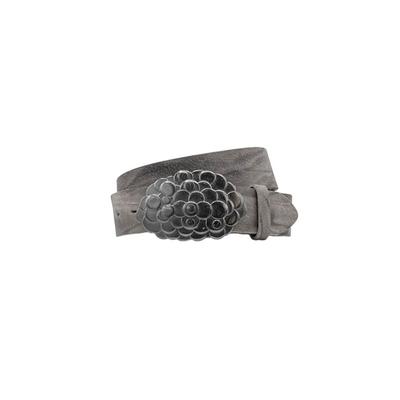 Ledergürtel RETTUNGSRING GÜRTEL, Damen, Gr. 90, grau, Büffelleder, Gürtel Ledergürtel