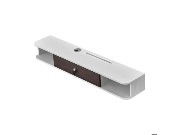 Rangement mural gain de place meuble TV flottant 120 cm avec passe-câbles pour décodeur DVD et console de jeux