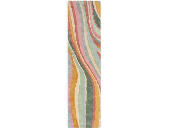 Teppich Holo mehrfarbig Streifen Wolle 60 x 230 cm