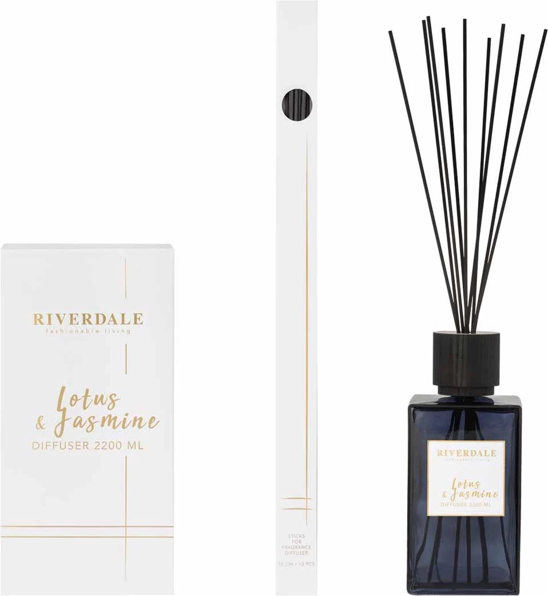 Riverdale Geurstokjes DeLuxe lijn Lotus & Jasmine 2200ml