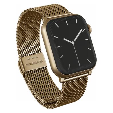 Burga Elegantes Metallgewebe-Armband für Apple Watch (Premium-Mesh_WTCH_Gold_42-44mm)