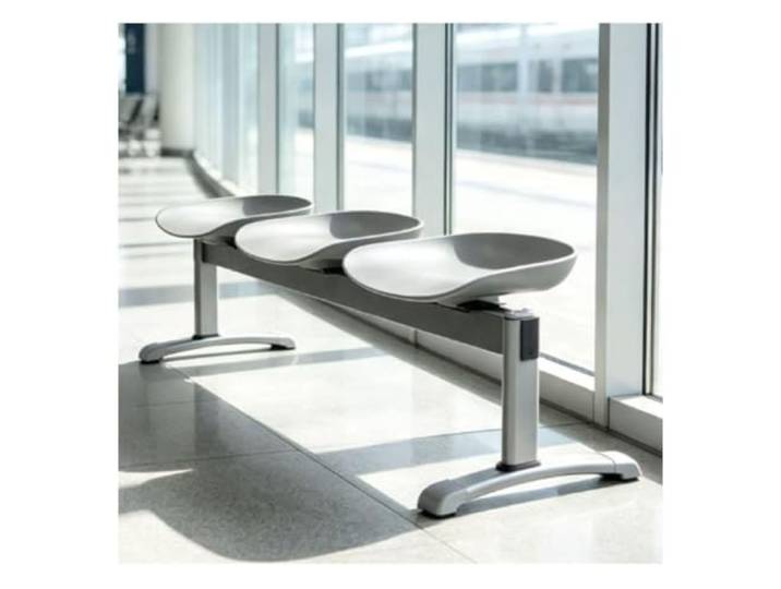 YPIOUREN Wartezimmer Stühle, Sillas para Sala de Reuniones Robuster Stahlrahmen + Sitzschale aus Einem Guss (verstärkter Kunststoff), 500 Kg Tragkraft(Gray)