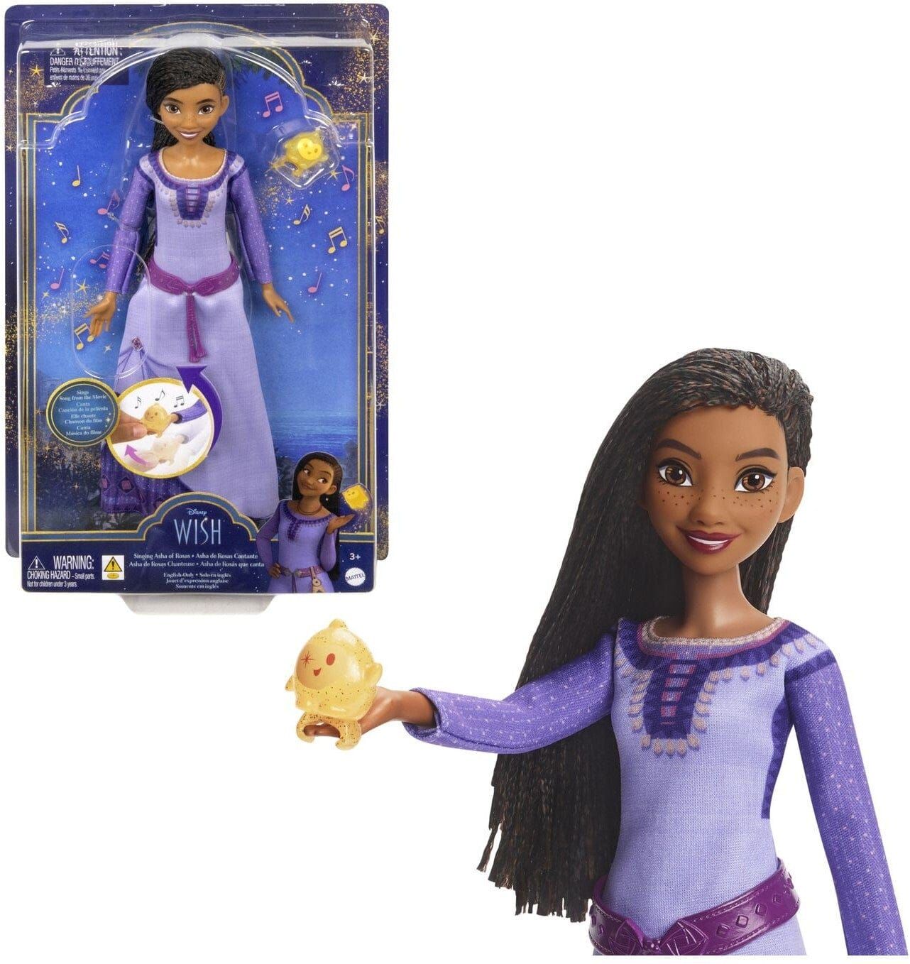 Disney Wish Singing Asha of Rosas Doll by Mattel - Interactive Singing Feature for Kids