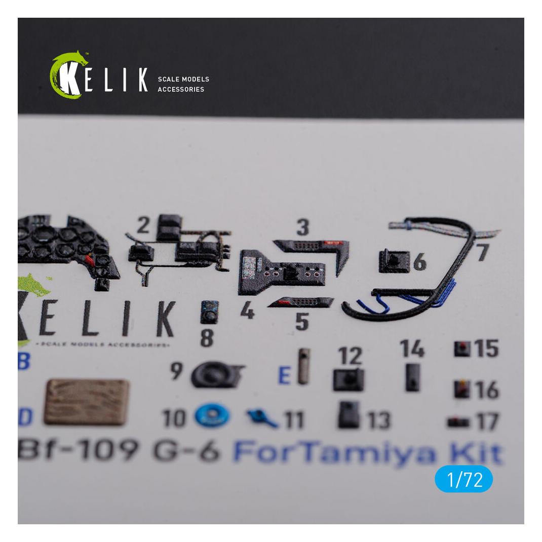Kelik BF109 G-6 interior 3D decals for Tamiya kit (K72105)