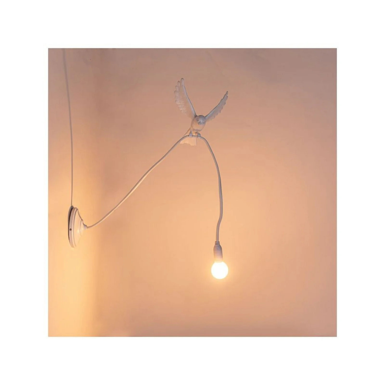 Seletti Sparrow Landing Wandlamp Wit - Kunststof