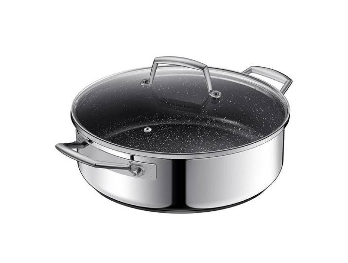 LuxusKollektion Schmorpfanne Schmorpfanne 28cm mit Deckel Induktion Edelstahl