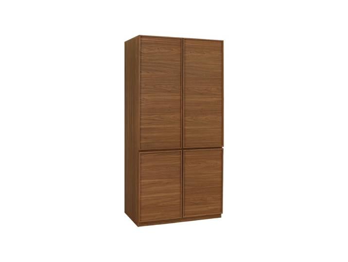Module dressing décor bois 4 portes 1 penderie noyer