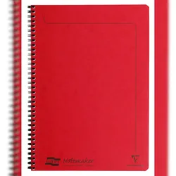 Clairefontaine 10x Europa Notemaker, Doppelspiralheft A4, 60 Blatt liniert abtrennbar - Rot 4868Z