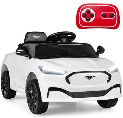 Costway 12V Kids Ride on Car Licensed Ford Mach E with Parent Control and Horn-White