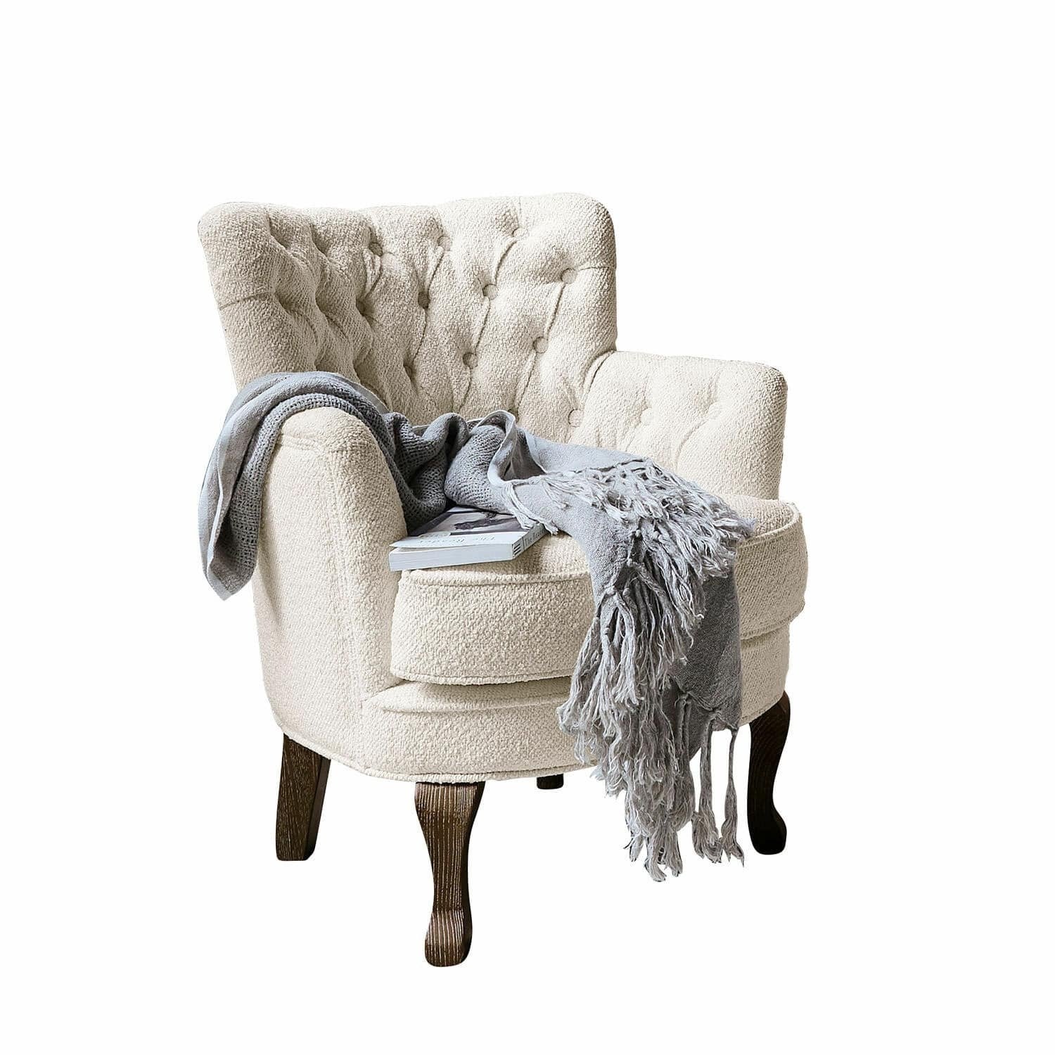 LOBERON Fauteuil Calgary Chesterfield crème