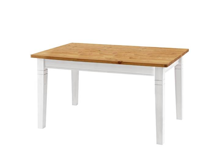 Table IV 140 x 90cm Blanc/Pin coloris lessivé/Pin blanc