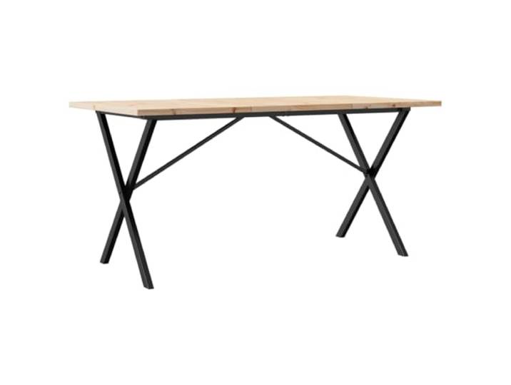 GPUTYGHN Esstisch X-Gestell 160x80x75,5 cm Massivholz Kiefer & Stahl Esszimmer,Küche,tägliche Mahlzeiten,gerade Maserung,Aststellen,robuste Tischplatte,X-Form Gestell