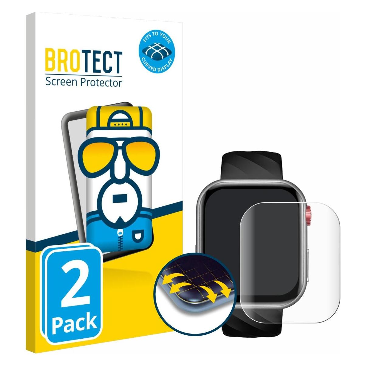 Brotect Fullscreen für Taopon Smartwatch 1.97" Schutzfolie Displayschutz Folie Klar Transparent (5160832)